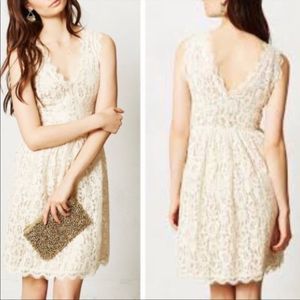 Anthropologie Greylin Cream Lace Dress | M